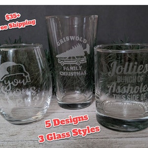 Griswold Christmas Vacation- Custom Etched Glasses