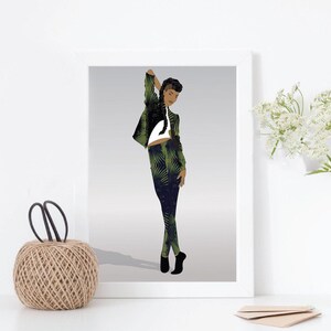 A4 Afro Fashion Kunstdruck, schwarze Mädchen Magie, ungerahmtes Poster.