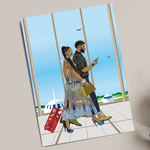 La destinazione conta, mi dispiace che te ne vai, biglietto di affermazione positiva, biglietto di auguri afrocentrico