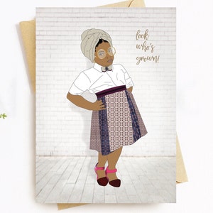 Birthday Card for Girls, Ethnic Birthday Card and Birthday Party Invitation.