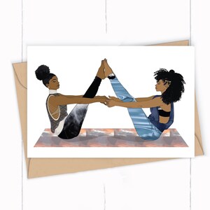 Boot Pose, Freundschaftskarte, Yoga Art, Black Girl Magic.