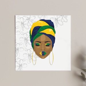 Vincentian Harmony Greeting Card, St Vincent Afrocentric Greeting Card, Black Girl Magic Card.