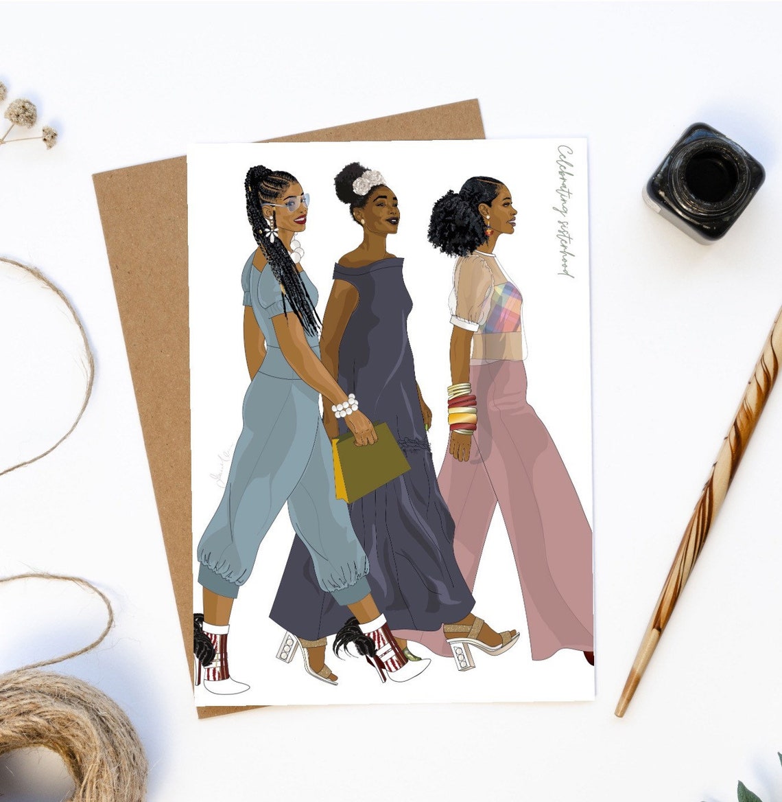 Celebrating Sisterhood Black Girls Best Friend Greeting Card Etsy UK