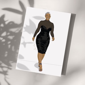 Ageless Afro Black Woman Grußkarte, Ethnische Grußkarten, Erwachsene Karten