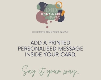 Add A Printed Internal Message, Say It Your Way.