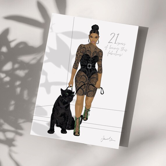 21st Birthday Card: Black Girl, Black Panther Art - Etsy 21st Birthday Card: Black Girl, Black Panther Art - Etsy