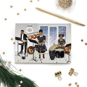 Carte de Noël pour enfants Noel Black, cartes de famille noires festives