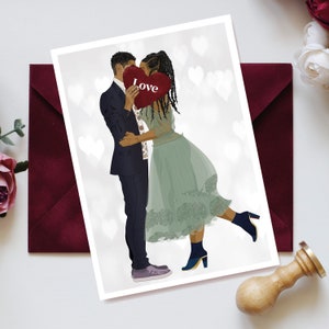 Carte Vous ne pouvez pas vous cacher de l'amour, couple noir, jolie carte noire