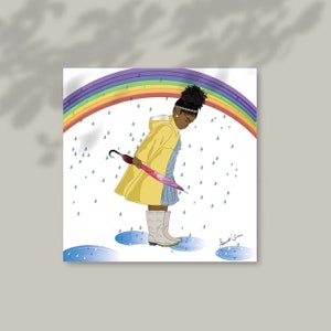 Rainbow Greeting Card, Black Girl Magic, Encouragement Card, Thank You Card.