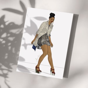 Afrocentric Friendship Card, Black Girl Magic, Ethnic Print Greeting Card.