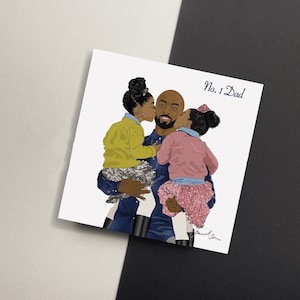No 1 Dad-wenskaart, voor vaders, etnische verjaardagskaart voor hem, vaders en dochters.