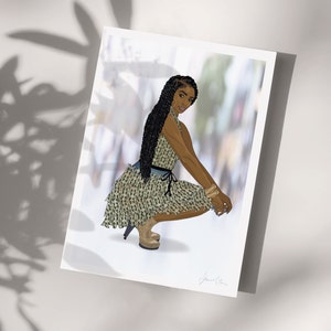 Cartão de felicitações Marley Twists Black Girl, cartão de felicitações afrocêntrico para ela, Black Girl Magic,