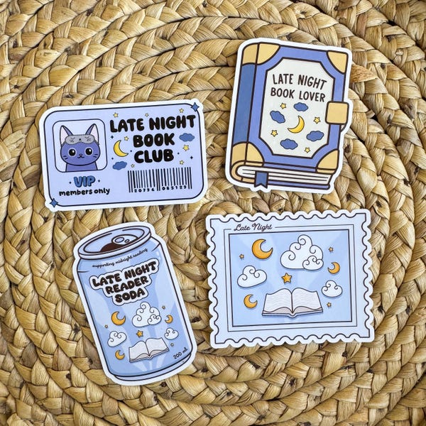 Vinyl Stickers | Book Genre Bundle | Late Night Reader