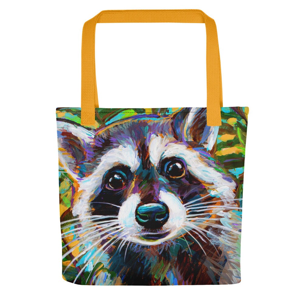 Raccoon Tote Bag, Raccoon Market Bag, Raccoon Lover Gift