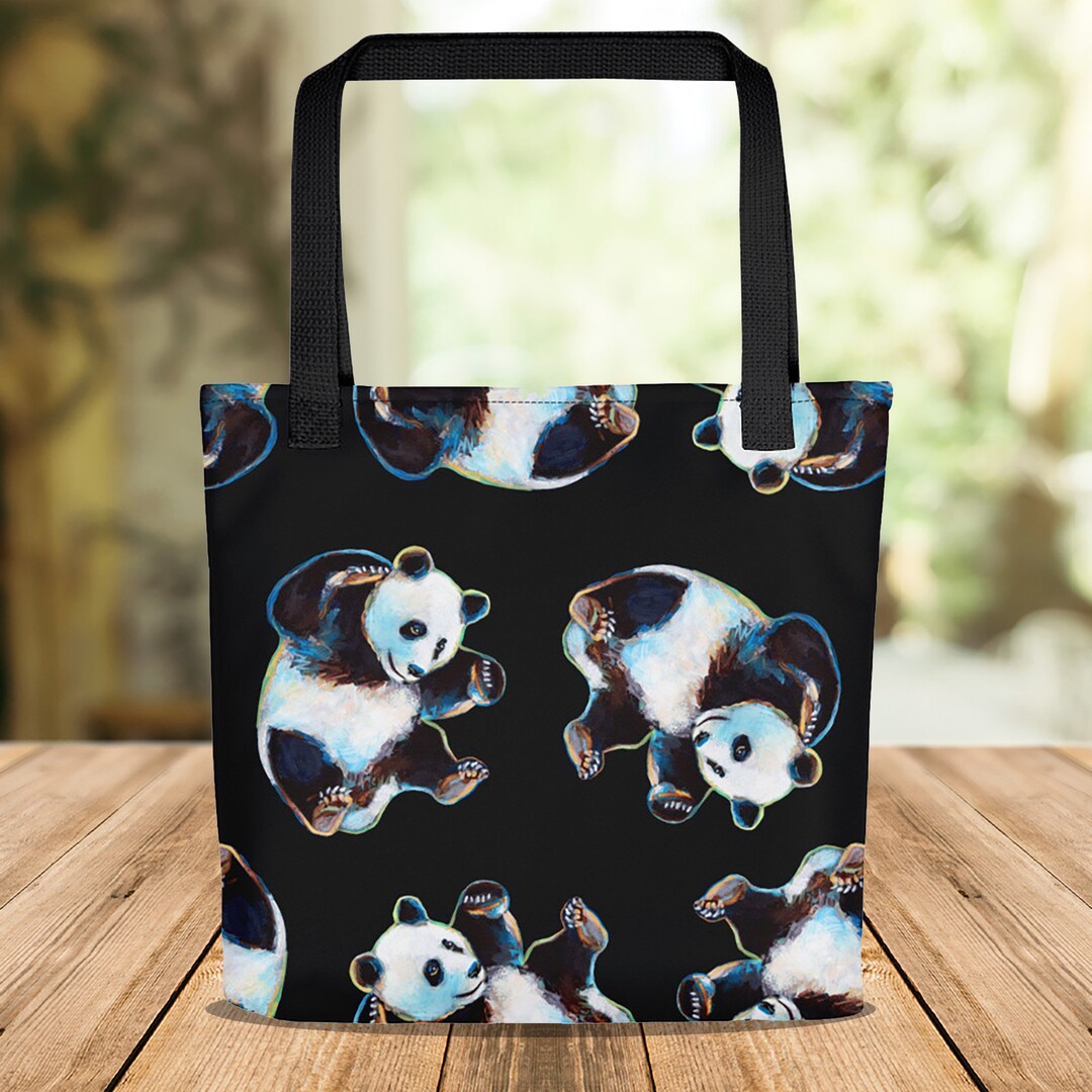 Cute Panda Tote Bag Black and White Bag Panda Pattern Tote Panda Market Bag Panda Birthday Gifts Funny Panda Bear Panda Art Wall Decor Etsy UK