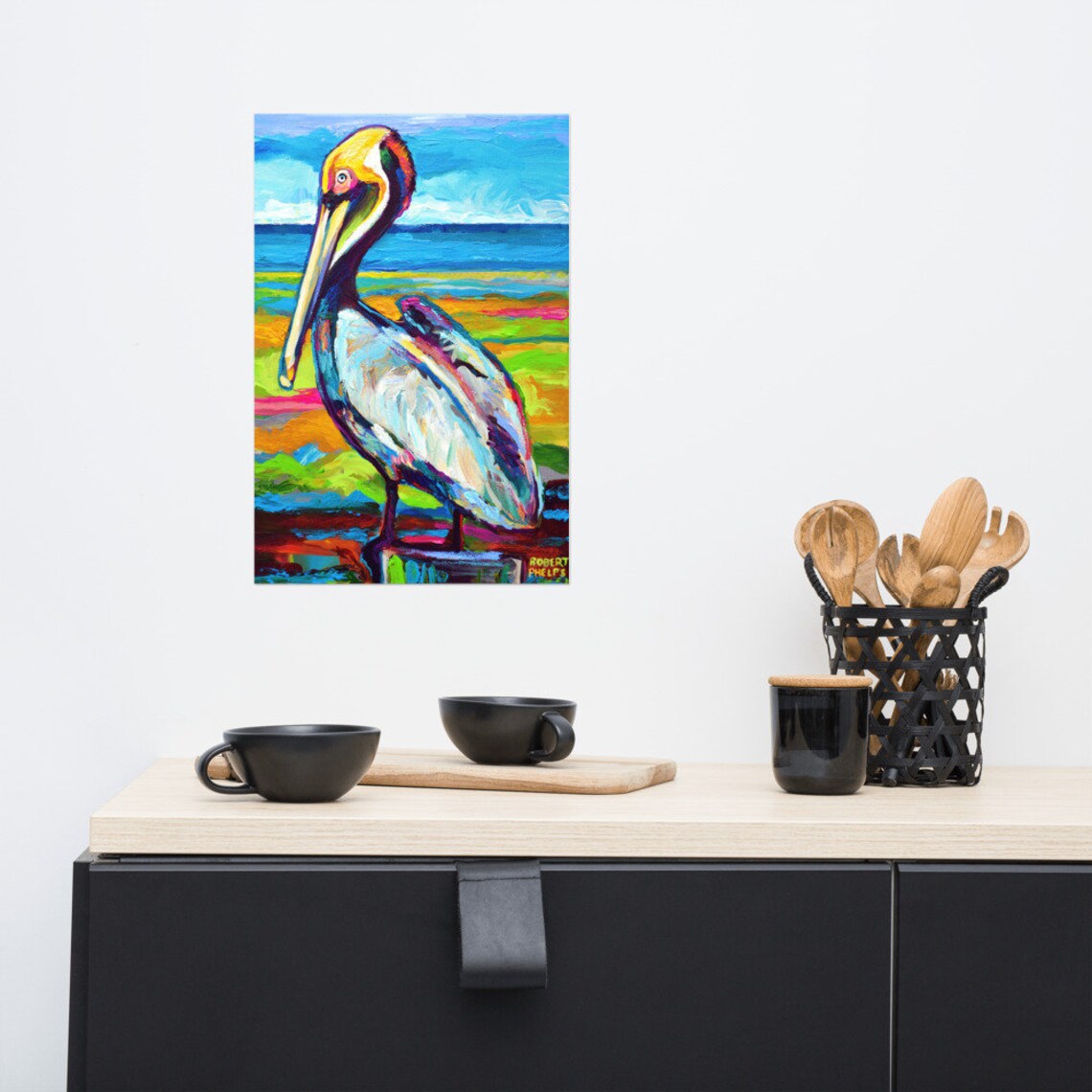 Colorful Pelican Poster, Pelican Wall Decor, Pelican Art Print, Pelican ...
