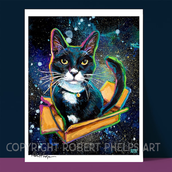 Tuxedo Cat Art - Etsy