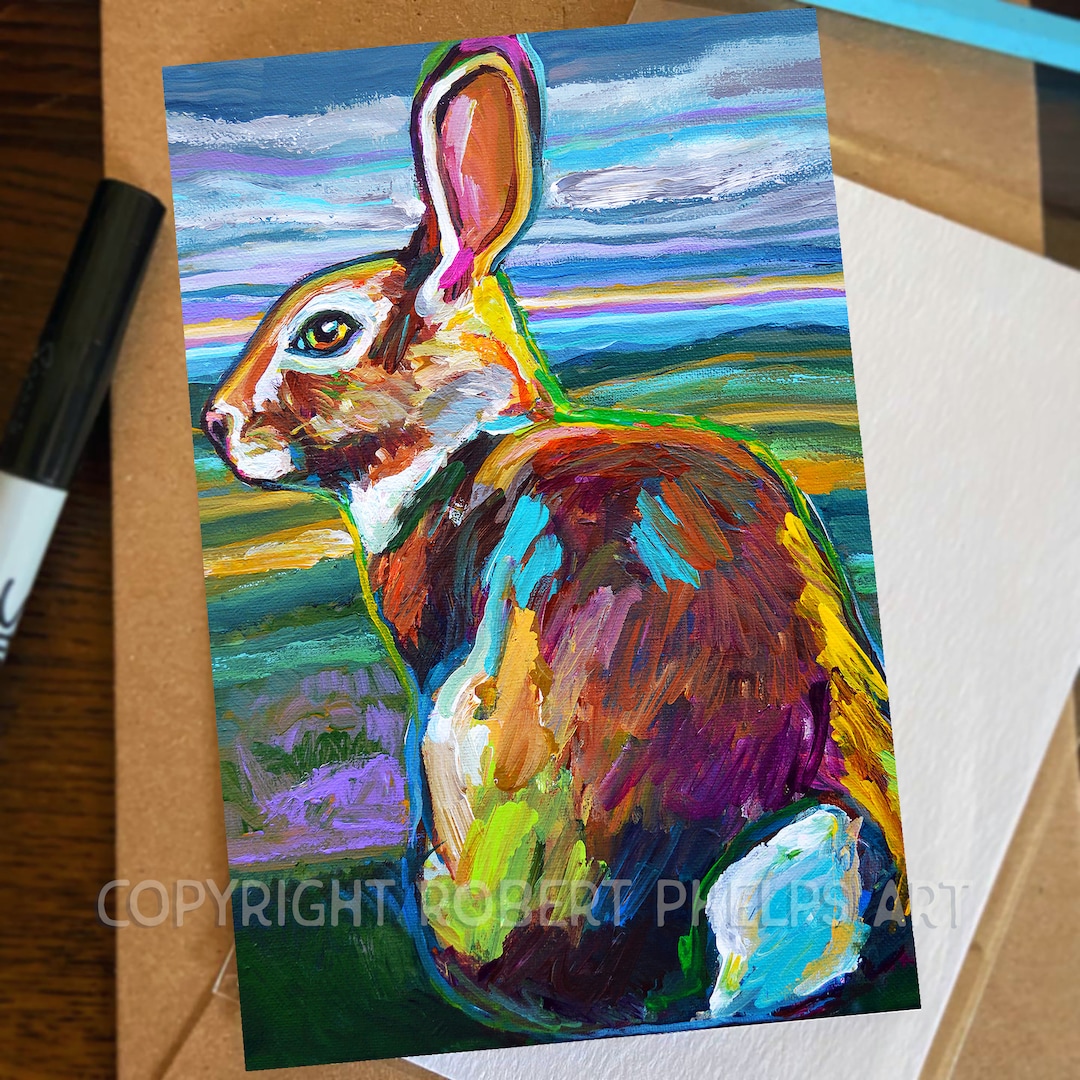 Kids Rabbit Art, Rabbit Art Print, Rabbit Lover Gifts, Bunnies, Rabbit ...