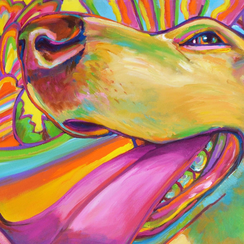 Psychedelic Dog Art Blond Labrador Print Dog Lover Art Etsy