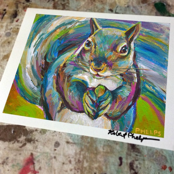 Ardilla Roja Lona Pared Arte Impresion Unica De Vida Silvestre Imagen