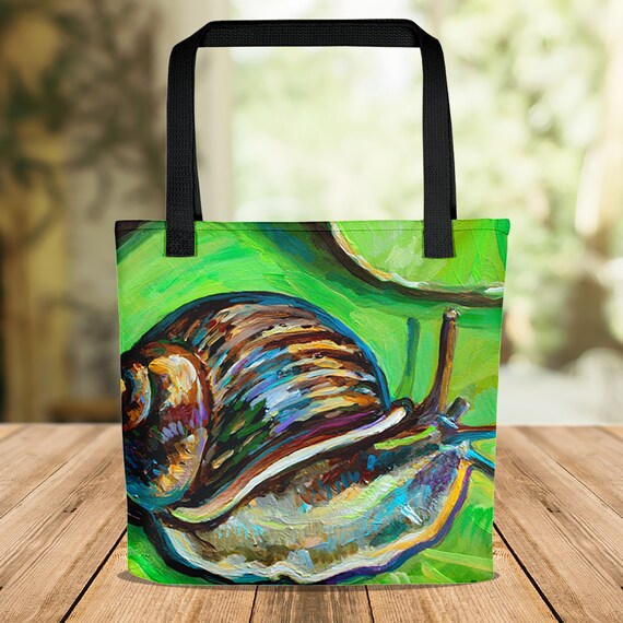 Cute Snail Market Bag, Goblincore Tote, Garden Reusable Bag