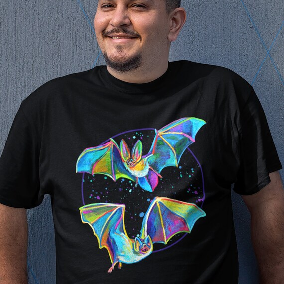Plus Size Pastel Bat Unisex Shirt, 2XL Men's T shirt, 3XL Men's T Shirt, 4 XL Men's T shirt, Large Goth Shirts, Plus Size Spooky Tee Shirts
