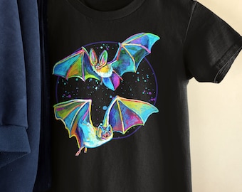 Spooky Bats Kids TShirt, Halloween Tee Shirt for Kid, Trick or Treat Shirt, Boys Halloween Shirt, Girls Halloween Tee, Whimsigoth Shirt Kids