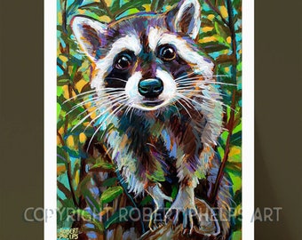 Raccoon Art Print, Raccoon Home Decor, Wall Art Prints, Raccoon Artwork, Raccoon Decoration, Trash Panda Print, Wall Decor Boho, Cottagecore
