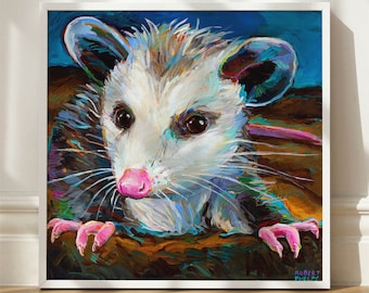 Fine Art Opossum Poster, Opossum Wall Art, Possum Home Decor, Possum Christmas Gifts, Opossum Xmas Gifts, Possum Birthday, Possum Art Prints