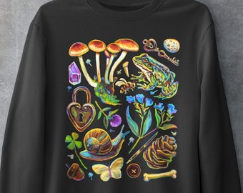 Sudadera Goblincore, cuello redondo Forestcore, camisa Dark Cottagecore de Gobloincore Clothings, cuello redondo de bruja, atuendo Goblincore, arte Forestcore