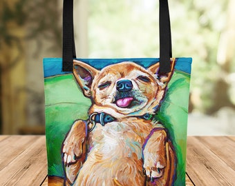 Chihuahua Tote bag, Dog Lover Gifts, Animal Tote Bag, Dog Grocery Bag, Summer Beach Bag, Dog Beach Bag, Chihuahua Mom Gifts, Chihuahua Gift