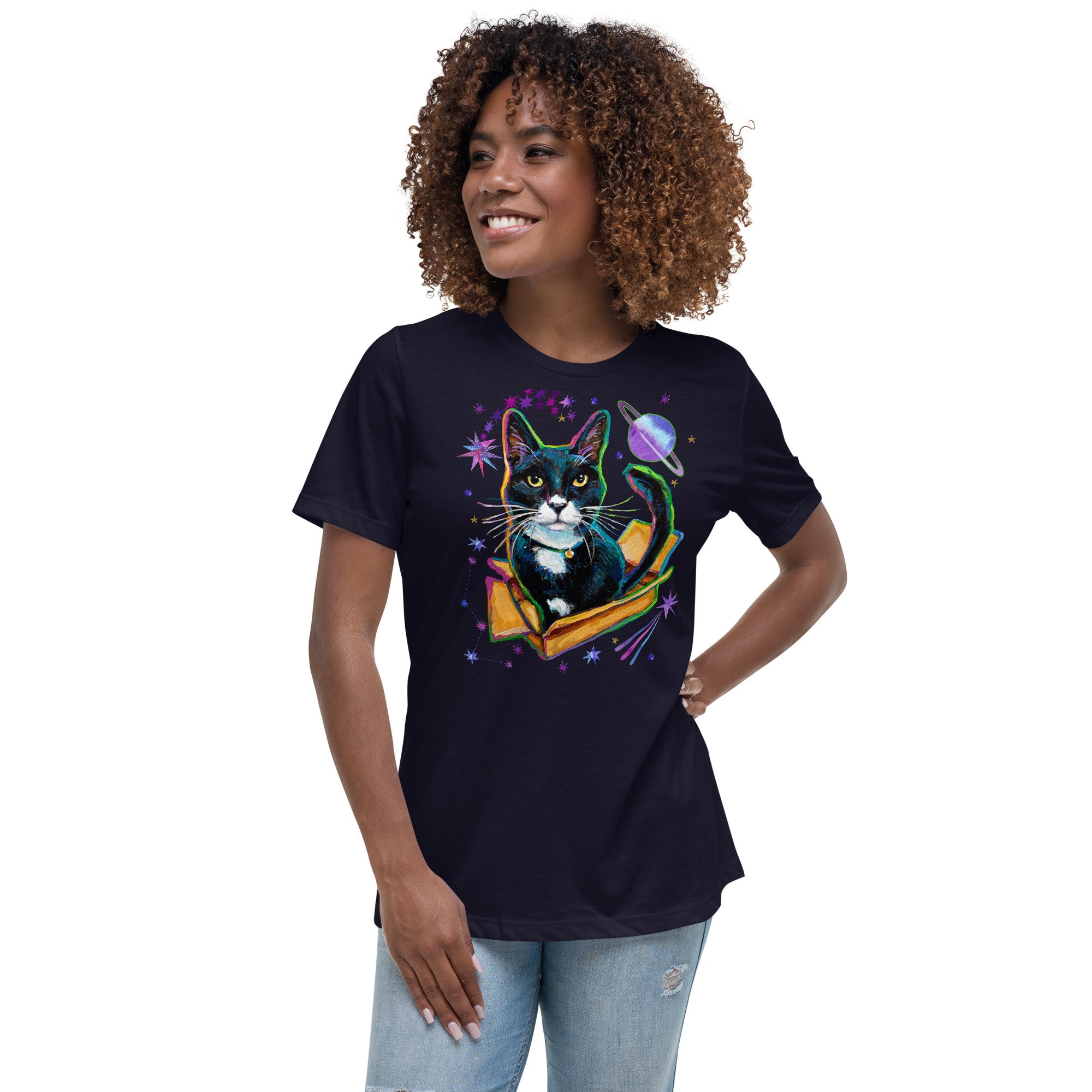 Funny Cat Shirt for Women, Ladies T Shirts, Women's Relaxed T