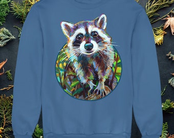 Sudadera con mapache bonita, suéter con mapache para otoño, regalo de Navidad para amantes de los mapaches, sudadera con animales bonitos, divertido regalo de cumpleaños con mapache para mujeres