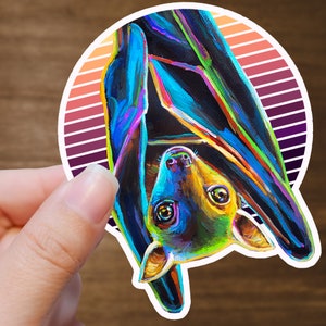 Halloween Stickers Cute, Happy Halloween Sticker, Spooky Cute Bat Stickers, Cute Bat Decal for Laptop or Hydroflask, Fruit Bat Illustrations