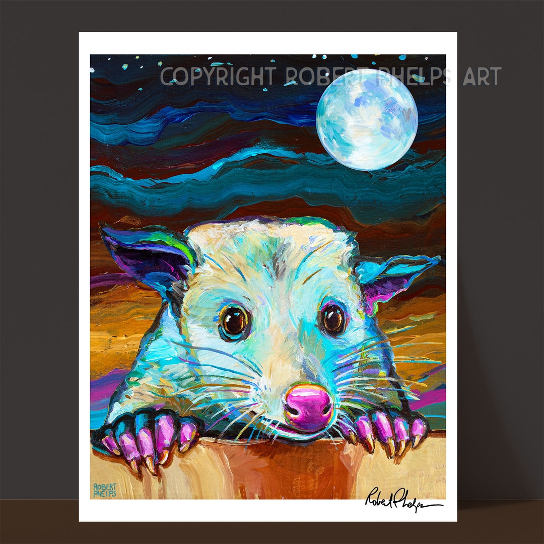 Opossum Art Print Possum Print Opossumcore Decor Opossum - Etsy