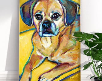 Large Puggle Poster, Cute Wall Art for Dog Lovers, Puggle Gift, Puggle Wall Decor, Unique Puggle Print, Puppy Room Art, Pet Lover Poster