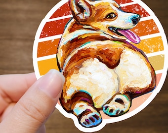 Corgi Butt Decal, Cute Corgi Sticker for Hydroflask, Corgi owner gift idea, Dog Sticker Funny, Corgi Laptop Sticker, dog decal for tumbler,