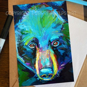 Black Bear Art Print, Black Bear Painting, Black Bear Wall Art, Black Bear Decor, Bear Home Decor, Bear Lover Gifts, 4 x 6 Art Prints, Bears