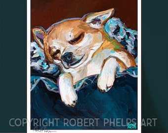Chihuahua Art Print, Sleeping Dog Print, Chihuahua Decor, Chihuahua Gifts for Women, Chihuahua Grandma, Sleeping Chihuahua, Chihuahua Prints