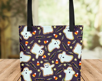 Trick or Treat Bag, Halloween Tote Bag, Halloween Party Bag, Halloween Decor, Cute Ghost Tote Bag, Spooky Tote Bag, Kids Candy Bag, Cute Bag