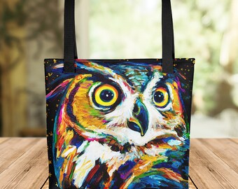 Upetstory Trendy Owl Canvas Tote Bag for School Travel and Shopping Upetstory Trendy Owl Canvas Tote Bag for School Travel and Shopping