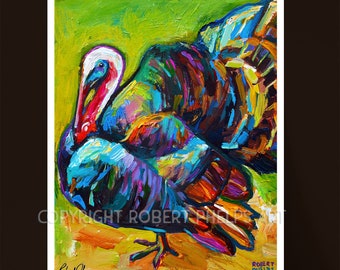 Colorful Turkey Art Print, Thanksgiving Decorations, Thanksgiving Wall Art, Thanksgiving Decor, Turkey Wall Poster, Autumn Decor, Fall Decor