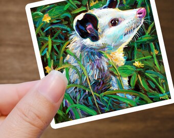 Cute Possum Sticker for Laptop, Hydroflask, Kids, Water Bottles, Durable Vinyl, Opossum Decal, Bubble-Free Application, Adorable Animal Art