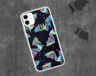 Creepy cute goth bats  case; Fun pastel goth bat pattern, bat lover gift idea, witchy phone cases, mini bats, spooky art phone cases