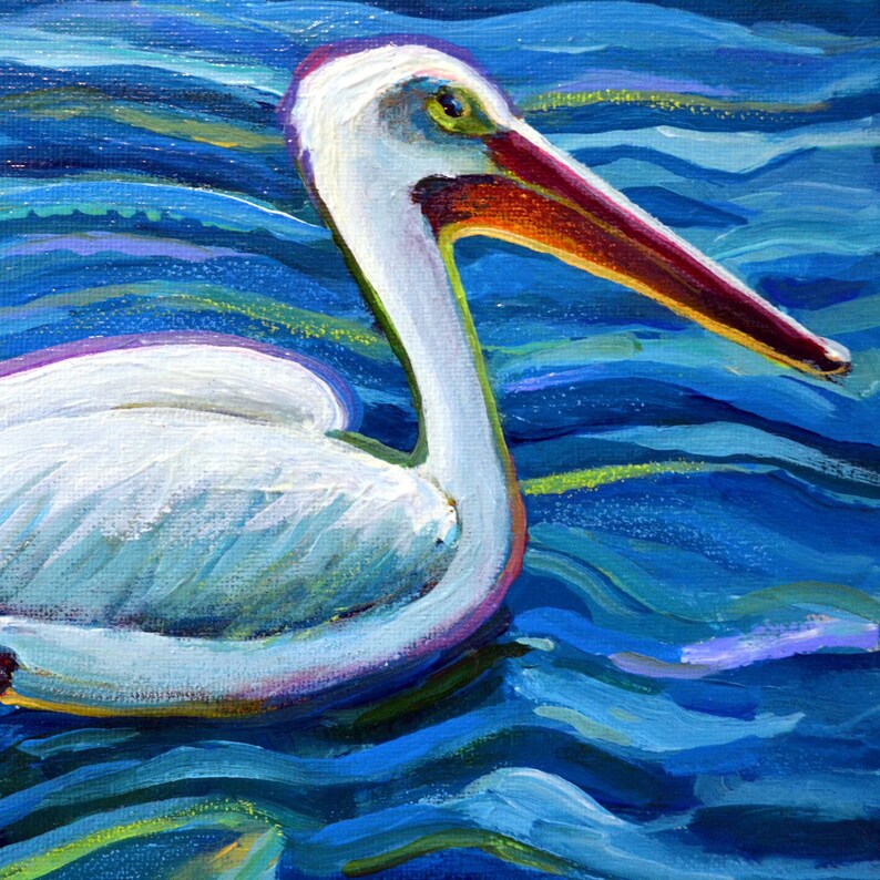 Pelican Painting Canvas Original Bird Art Unique Pelican Etsy UK