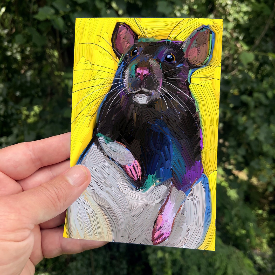 4 X 6 Rat Art Print Cute Rat Art Print Rat Painting Rat Etsy