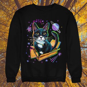 Kuscheliges Katzen Sweatshirt, Herbst Sweatshirts, Katzen Crewneck, Unisex Sweatshirt, Katzenliebhaber Geschenke, Tuxedo Katzenshirt, Weihnachtsgeschenke, Lustige Katzenshirts