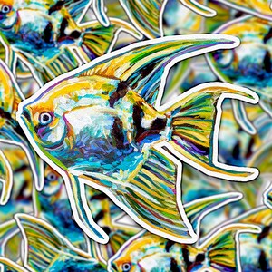 Angelfish Sticker for Laptop, Aquarium Fish Sticker, Fish Lover Gift ...