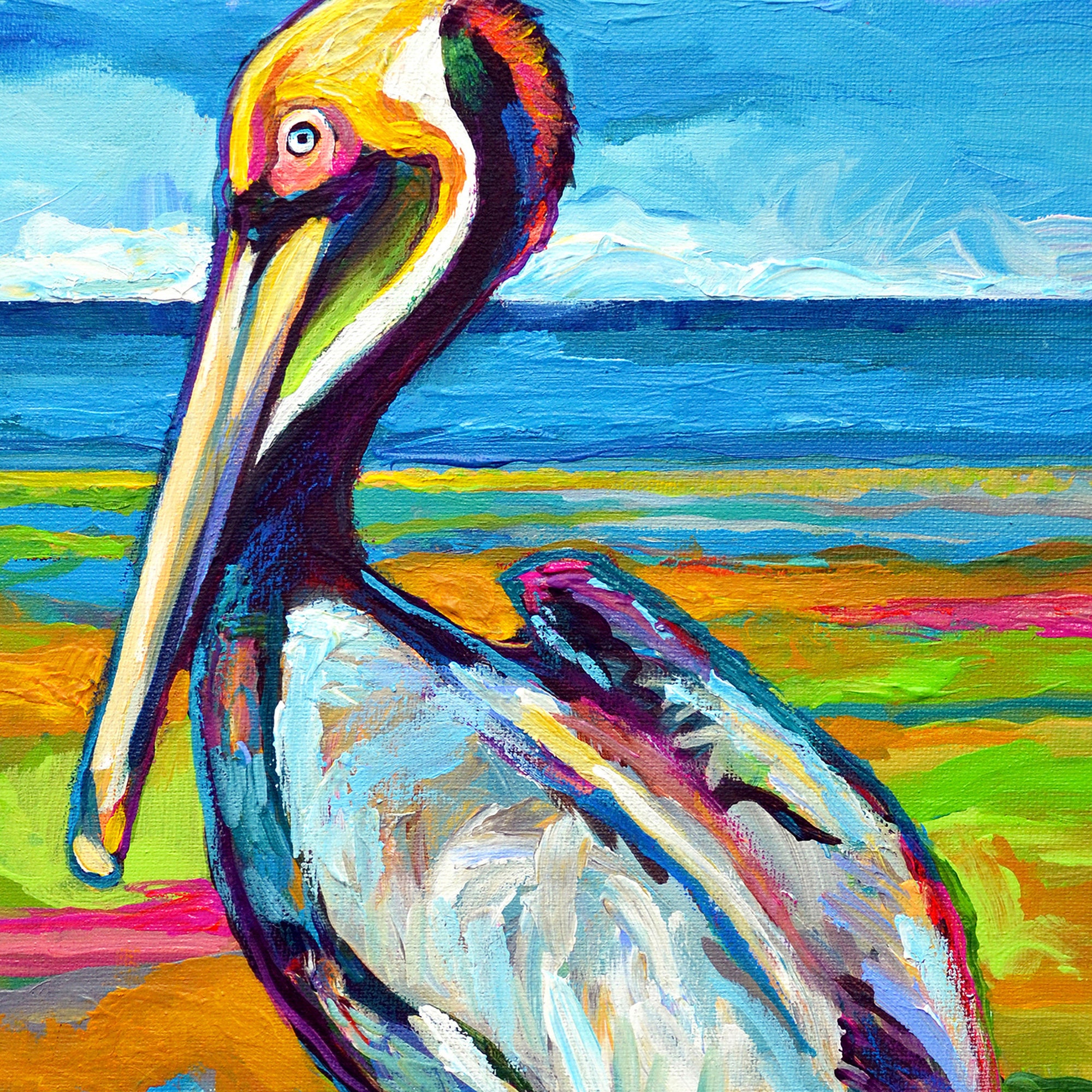 Fine Art. 4x6 Tropical Pelican Art, Bird Art Mini Print, Coastal Wall ...