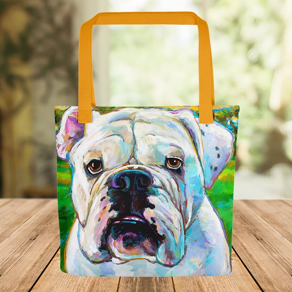 Bulldog Tote Bag, Bulldog Mom Tote, Dog Shopping Bag, Sacs réutilisables, Dog Beach Bag, Dog Shopping Bag, Bulldog Art, Dog Lover Gifts, Bulldogs